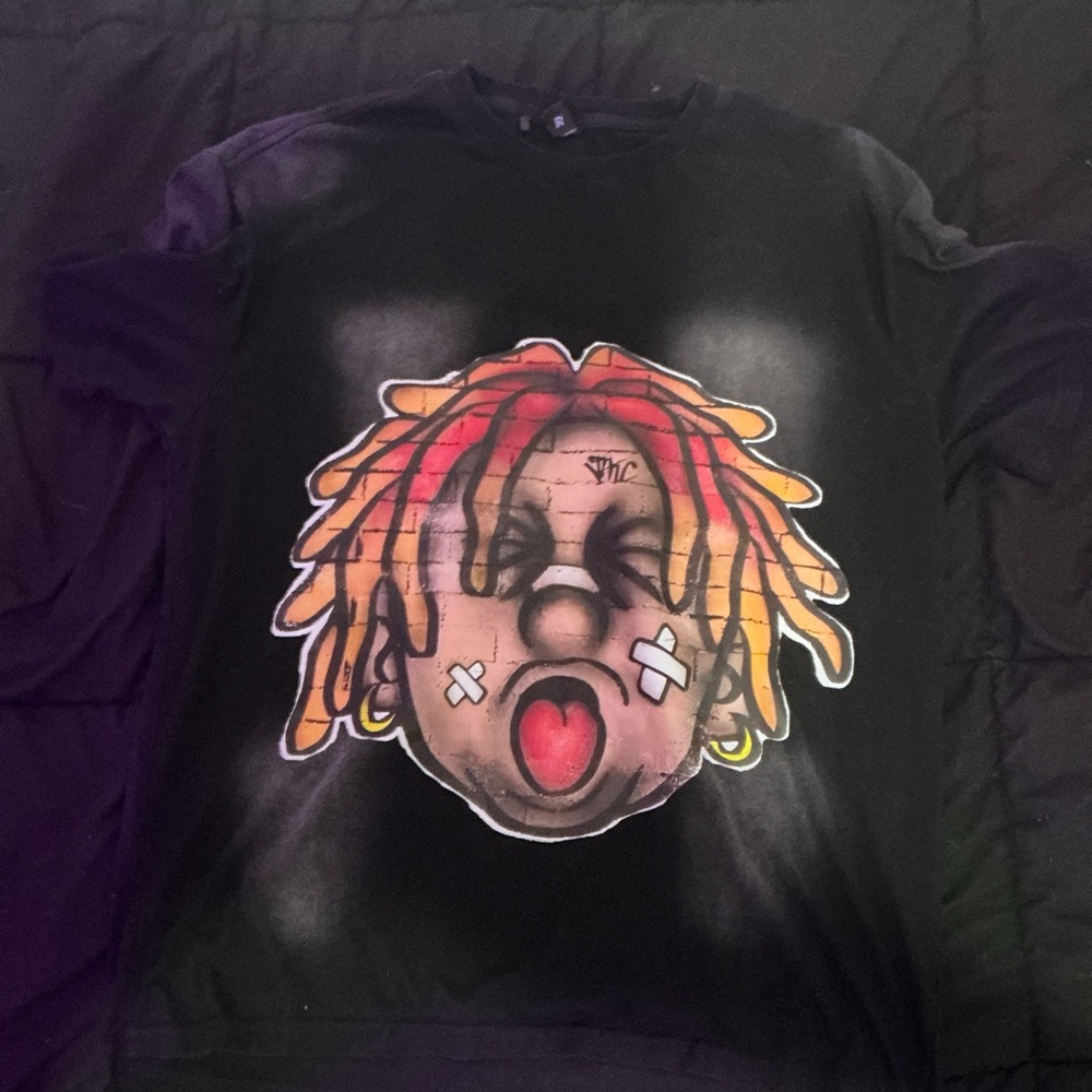 SHEIN Black Tee with Colorful Graphic Design